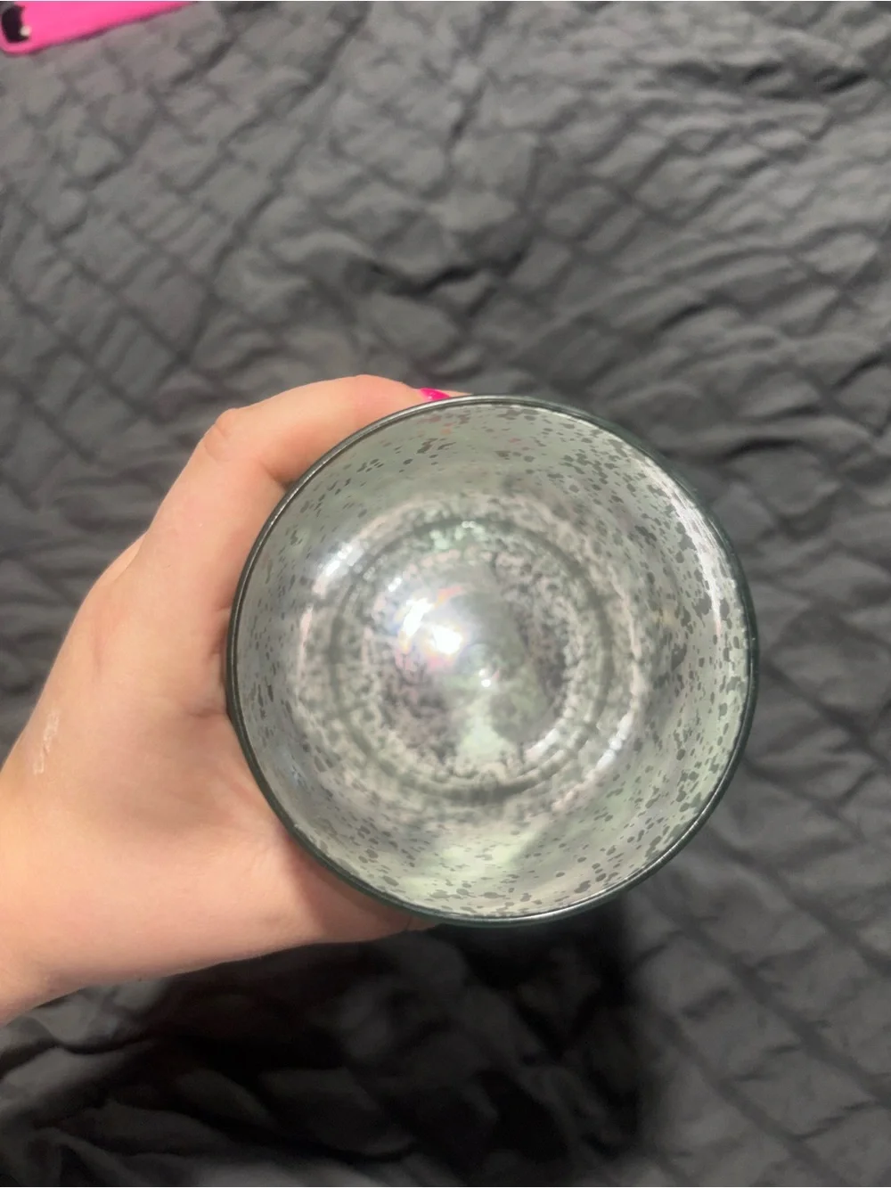 Green Speckled Glass Votive Holder - Home Accents